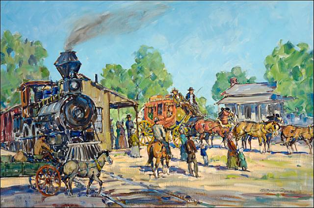 marjorie reed painting in locomotive