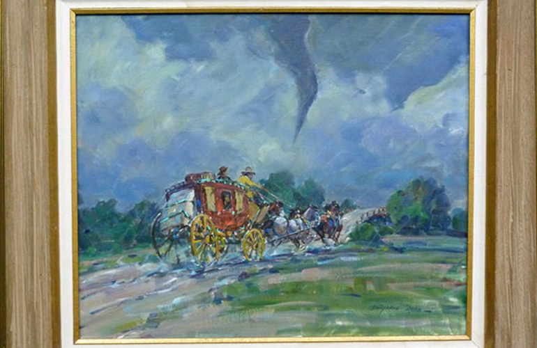 marjorie reed stage painting with tornado
